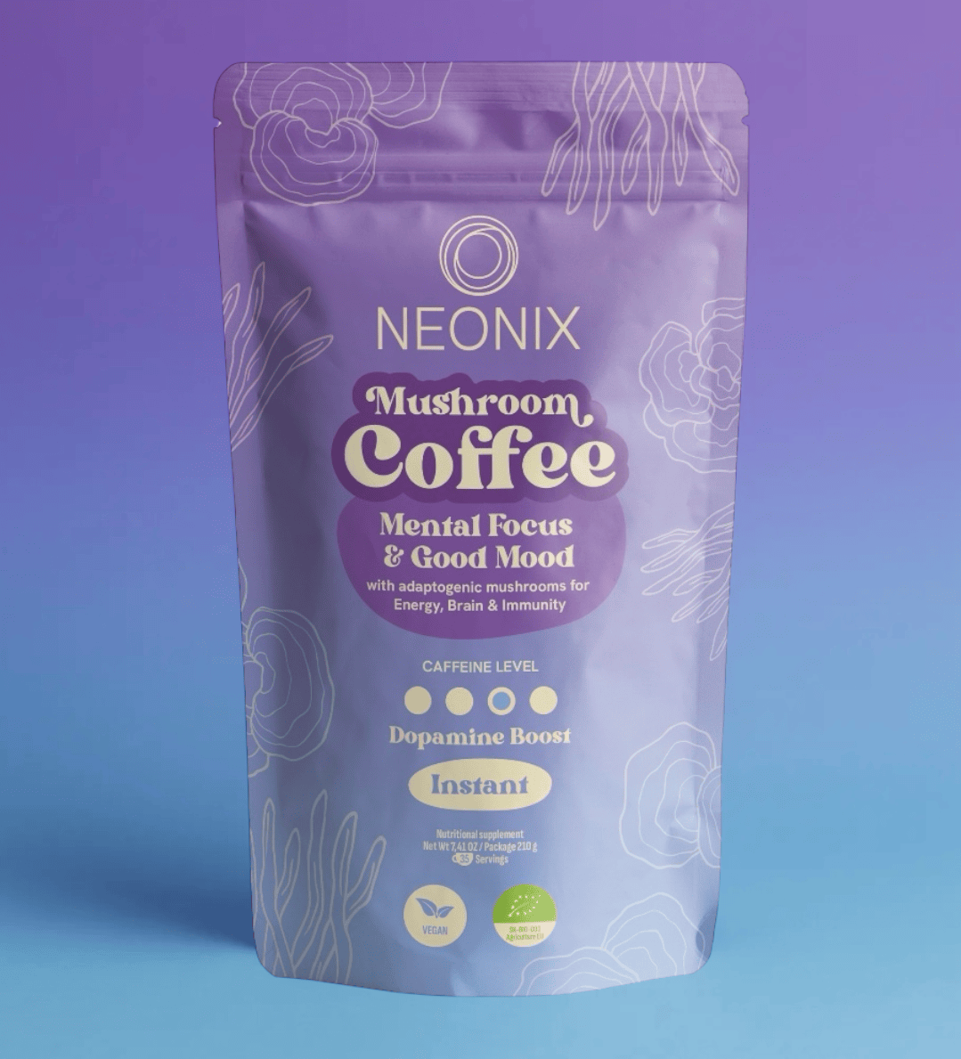 NEONIX – kawa z Cordycepsem, Chagą i MCT wspierająca wydolność fizyczną, regenerację i naturalną energię.